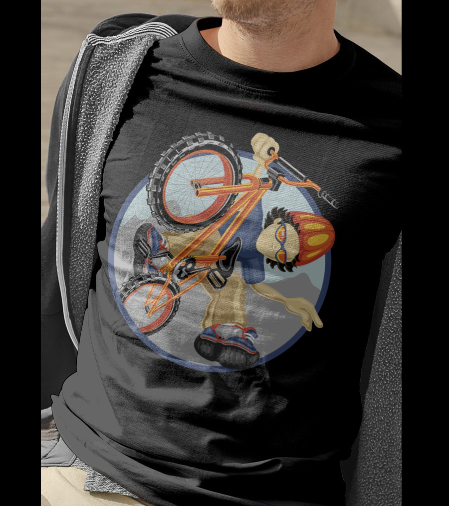 BMX Boy Extreme Stunt Rider With Helmet And Sunglasses T-Shirt