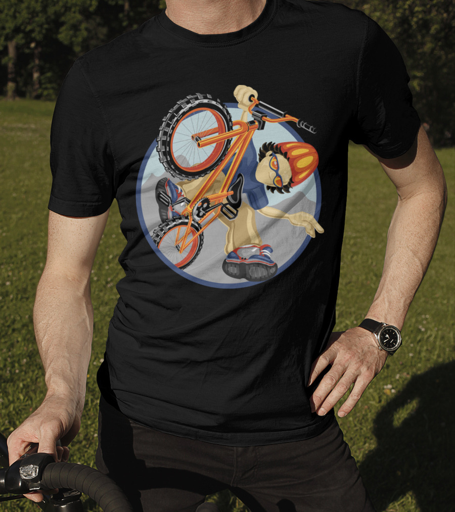 BMX Boy Extreme Stunt Rider With Helmet And Sunglasses T-Shirt