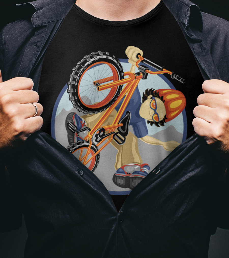 BMX Boy Extreme Stunt Rider With Helmet And Sunglasses T-Shirt