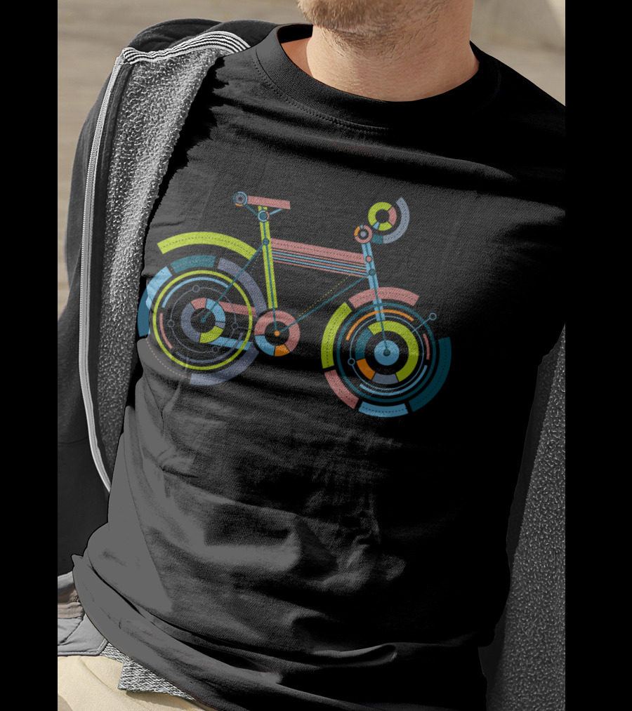 Bycircle Abstract Geometric Bicycle T-Shirt