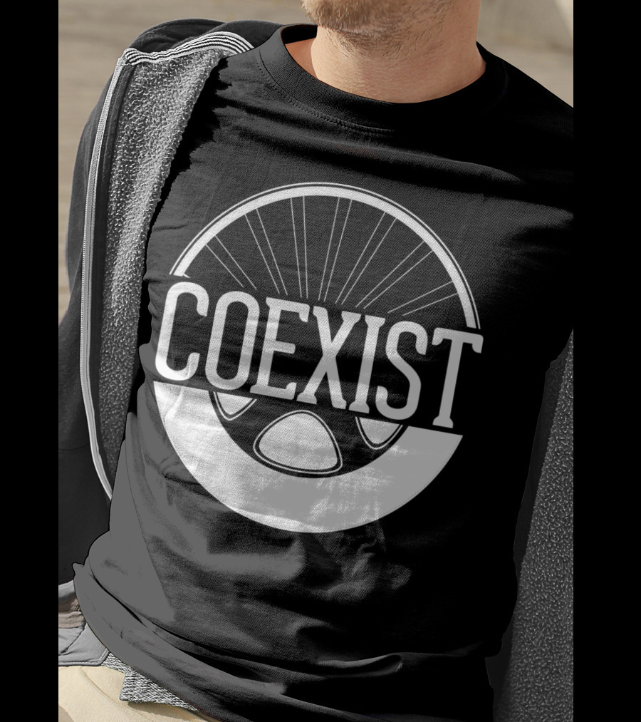 Coexist Bicycle Wheel Emblem T-Shirt