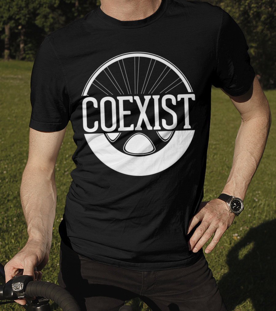 Coexist Bicycle Wheel Emblem T-Shirt