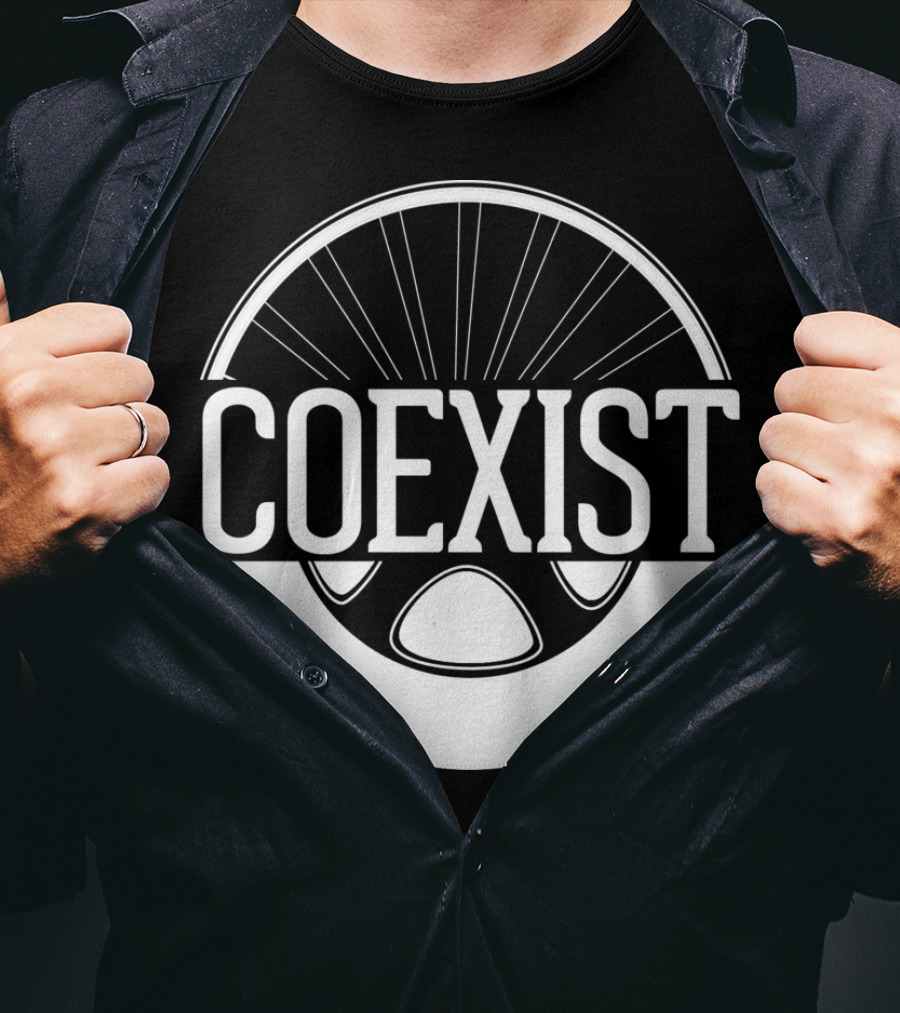 Coexist Bicycle Wheel Emblem T-Shirt