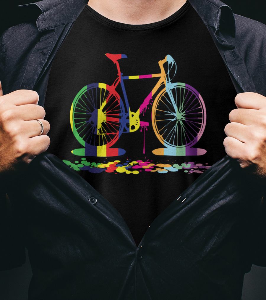 Colorful Bicycle Paint Splash T-Shirt