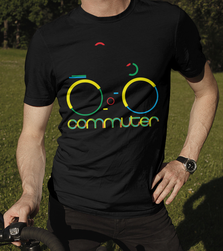 Commuter Bicycle Graphic Multicolor T-Shirt