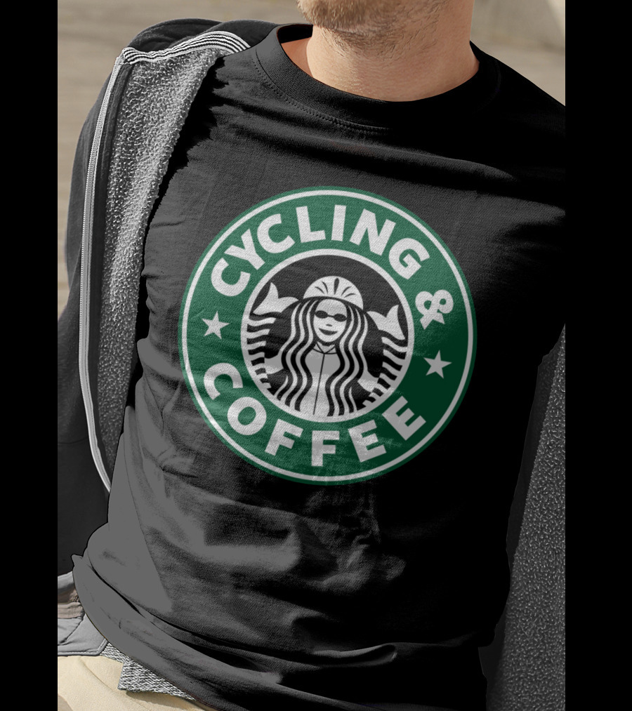 Cycling And Coffee Logo Parody Starbucks T-Shirt