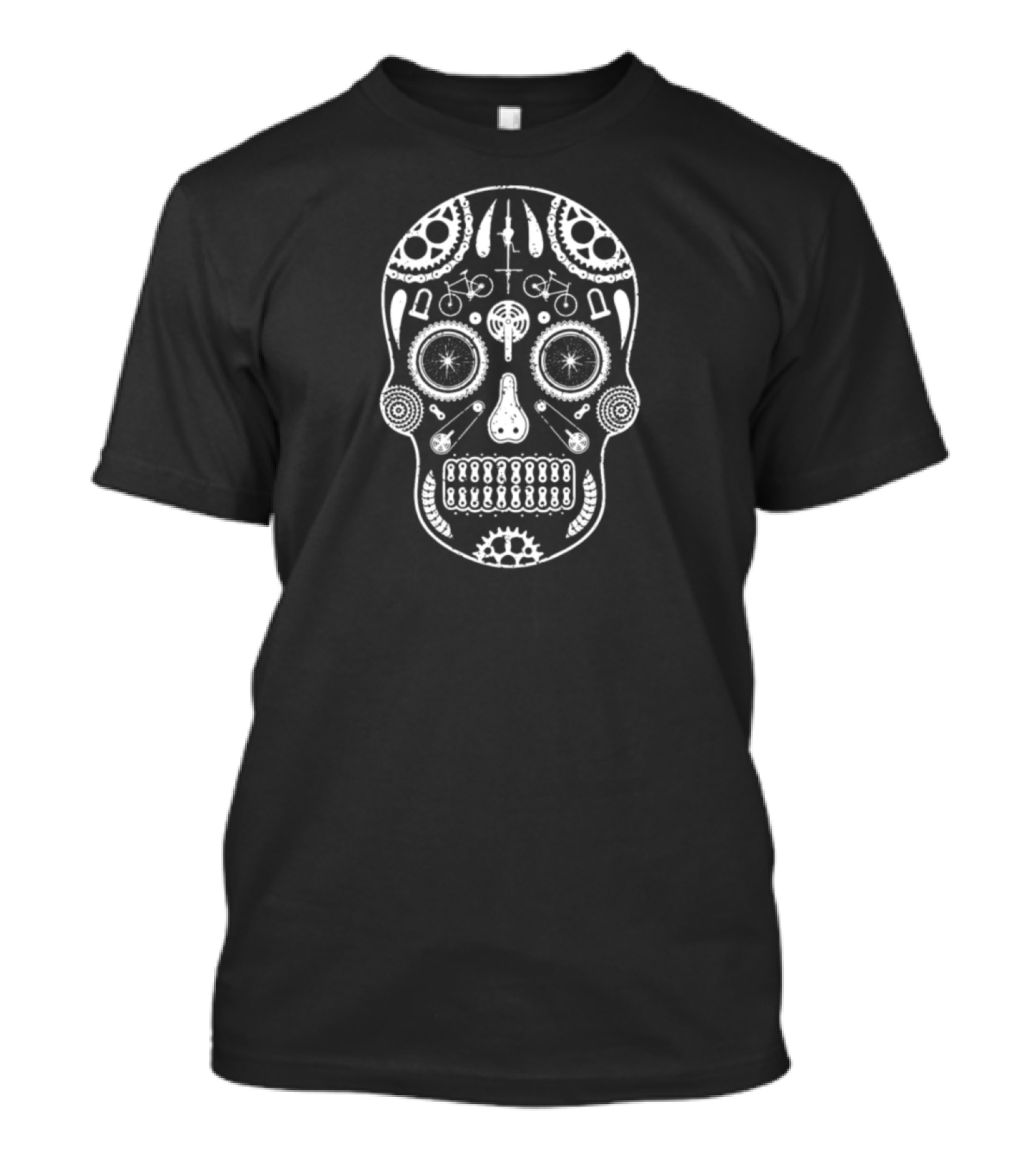 Cycling Bike Parts Skull T-Shirt