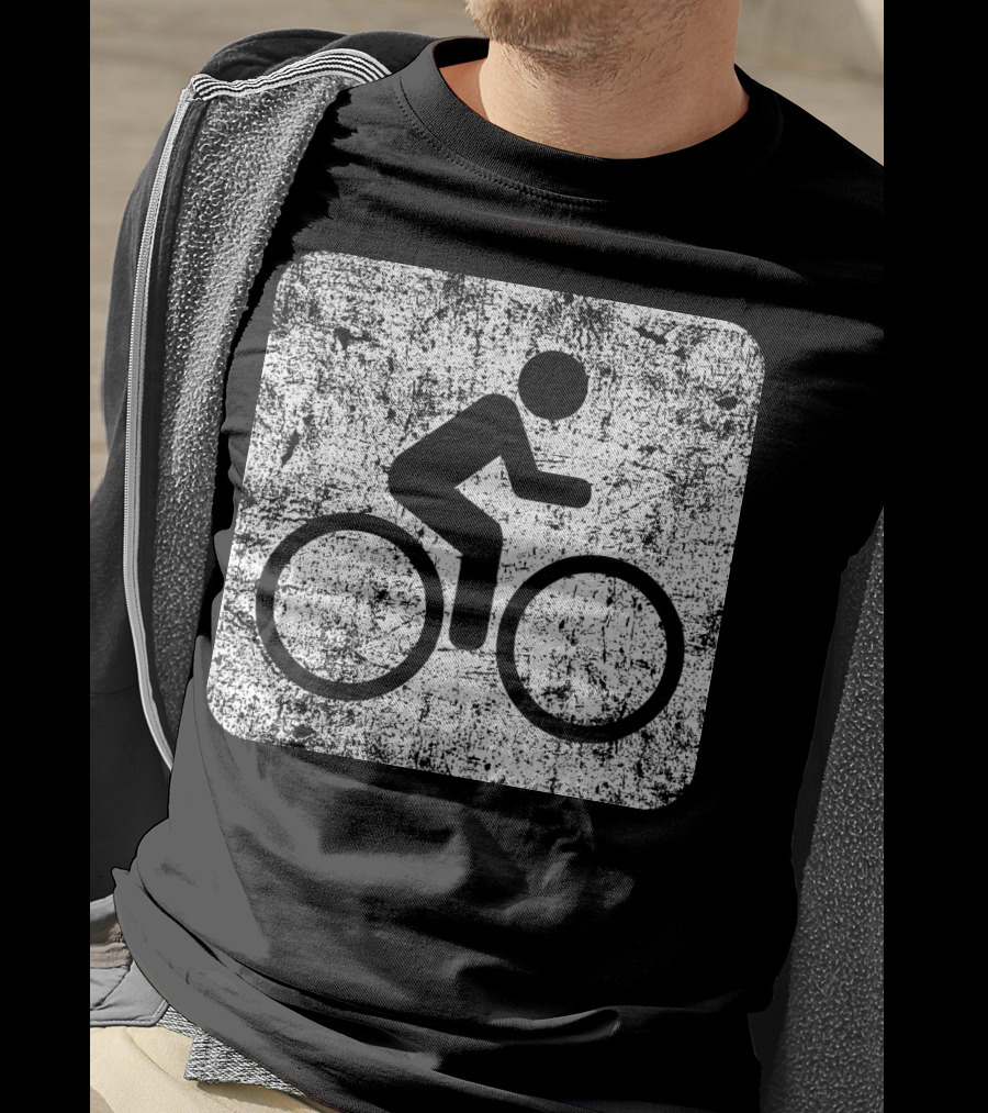 Cycling Sign Grunge Style Iconic Bicycle T-Shirt
