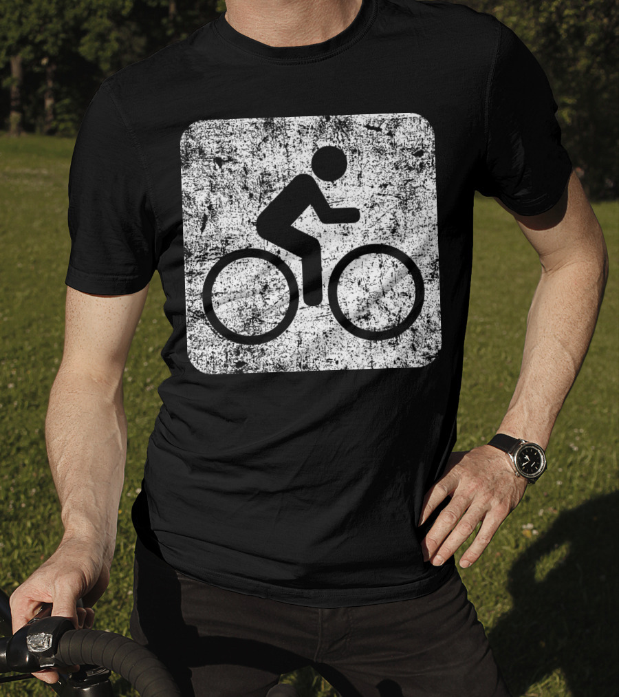 Cycling Sign Grunge Style Iconic Bicycle T-Shirt
