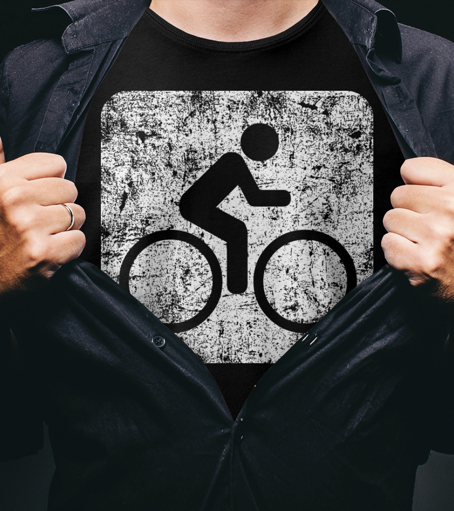 Cycling Sign Grunge Style Iconic Bicycle T-Shirt