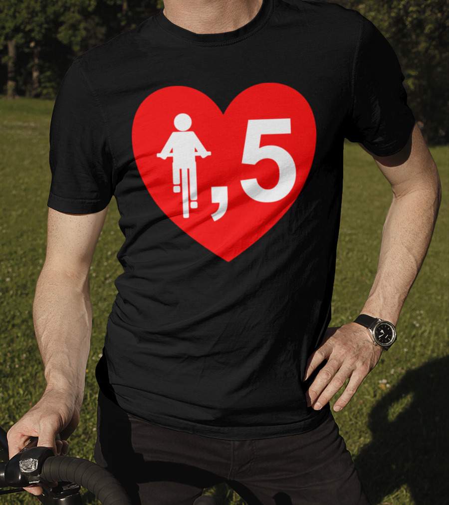 Cyclist Heart 5 Red T-Shirt