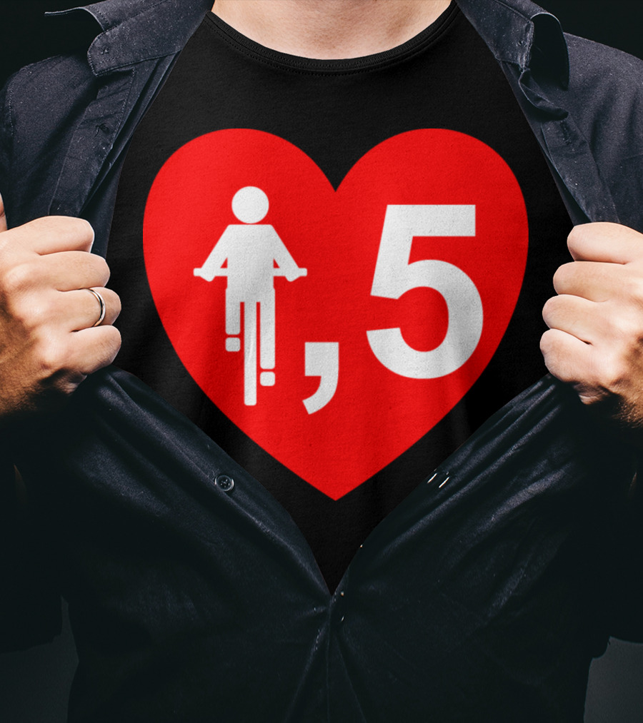 Cyclist Heart 5 Red T-Shirt