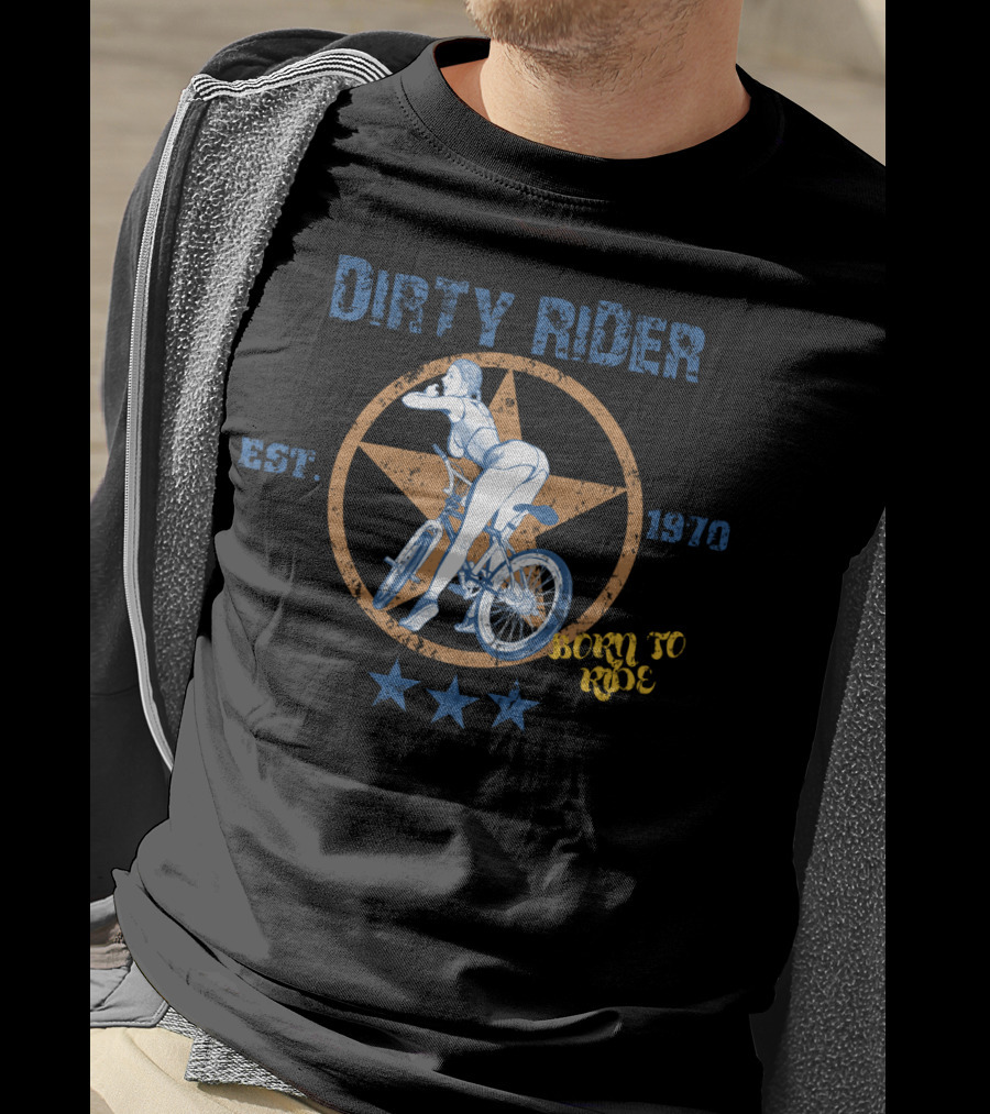 Dirty Rider Born To Ride Est. 1970 Star T-Shirt