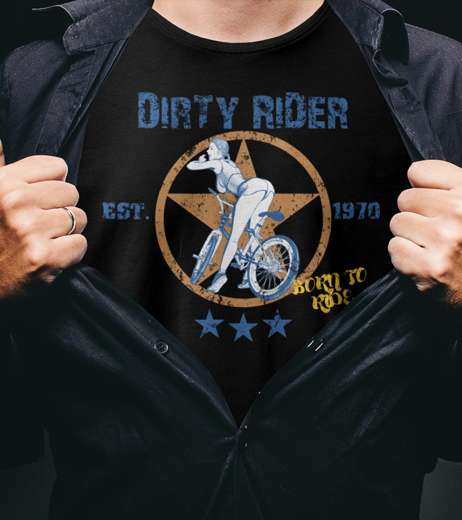Dirty Rider Born To Ride Est. 1970 Star T-Shirt
