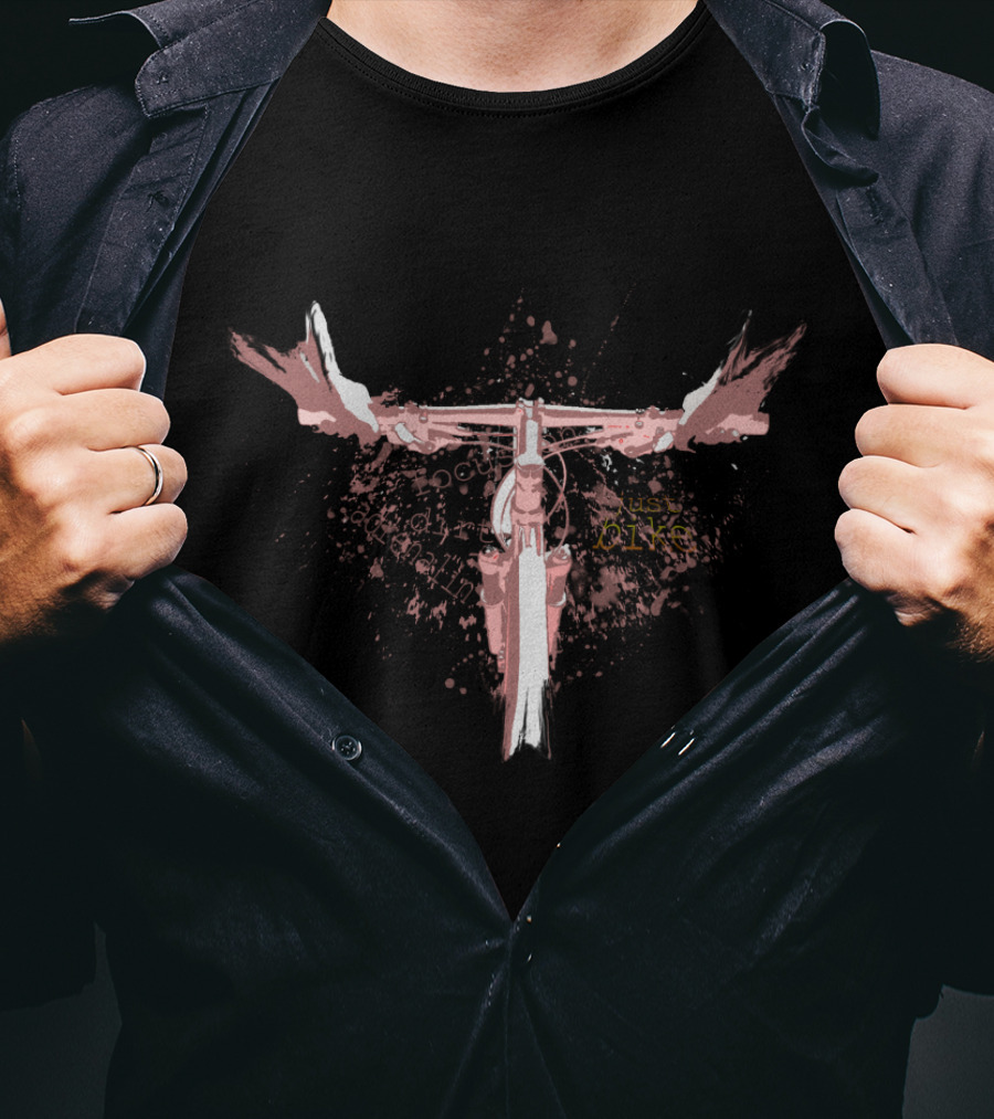 Dirt Ride Adventure Splatter Bike Handlebar View T-Shirt