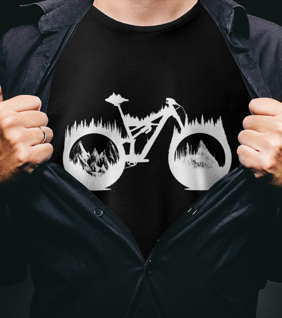 Enduro Mountain Bike Forest Landscape Adventure T-Shirt