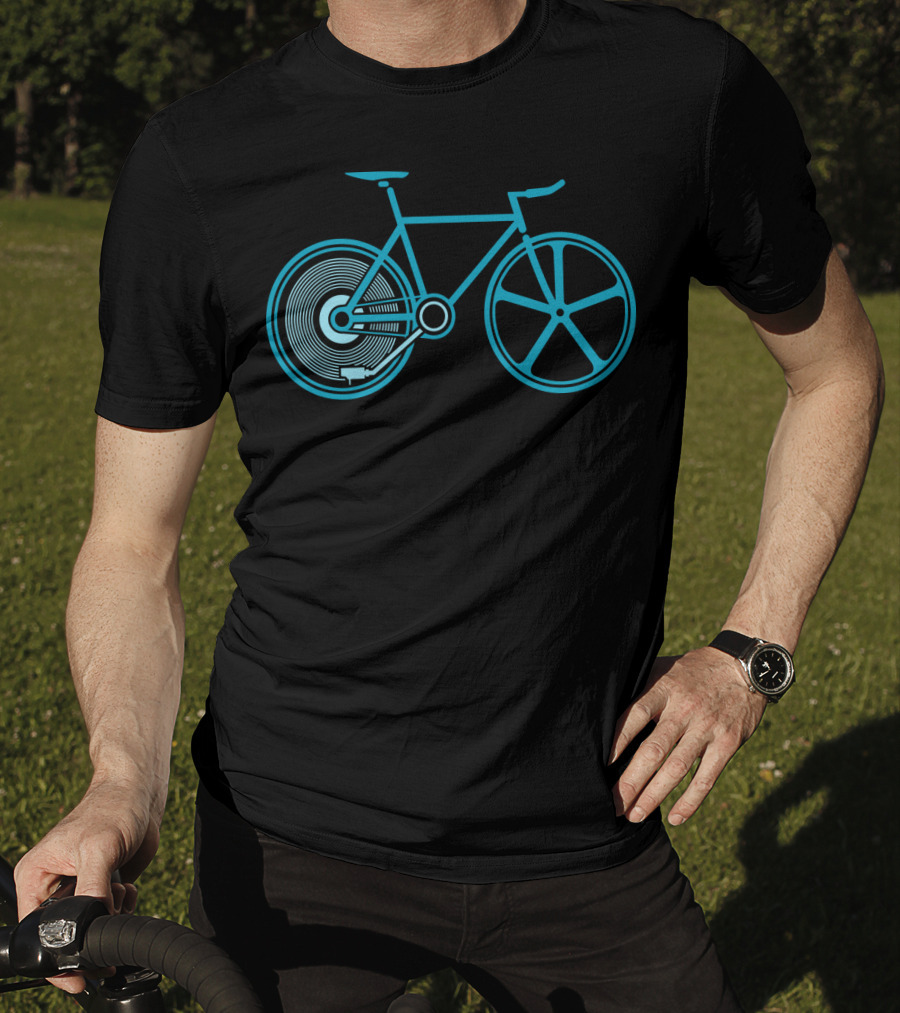 Fixed Beats Bicycle Blueprint Audio Wheel T-Shirt
