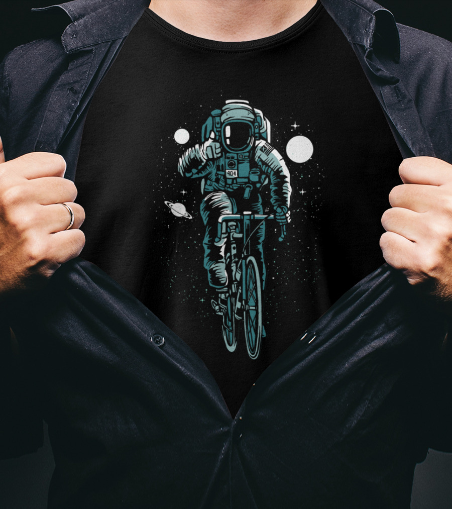 Galaxy Cruise Astronaut Biking Through Space T-Shirt