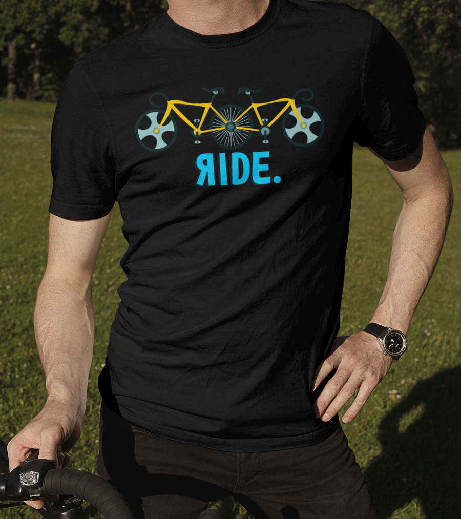 Ride Tandem Yellow Bicycle T-Shirt