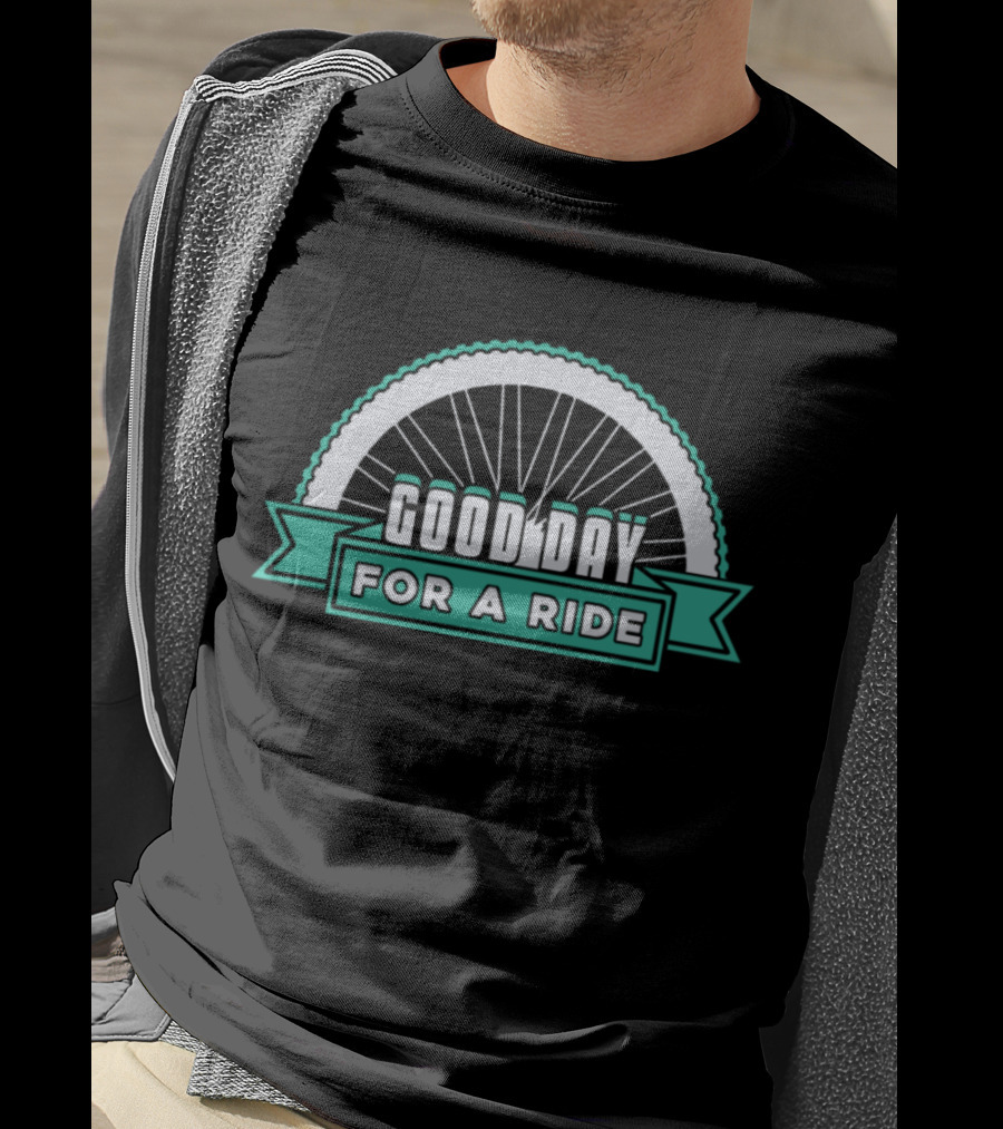 Good Day For A Ride Bicycle Wheel Banner T-Shirt