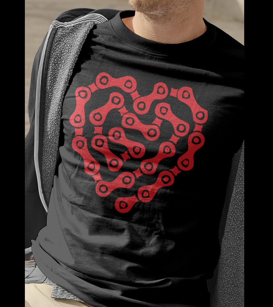 Hertzblut Heart-Shaped Red Bicycle Chain T-Shirt