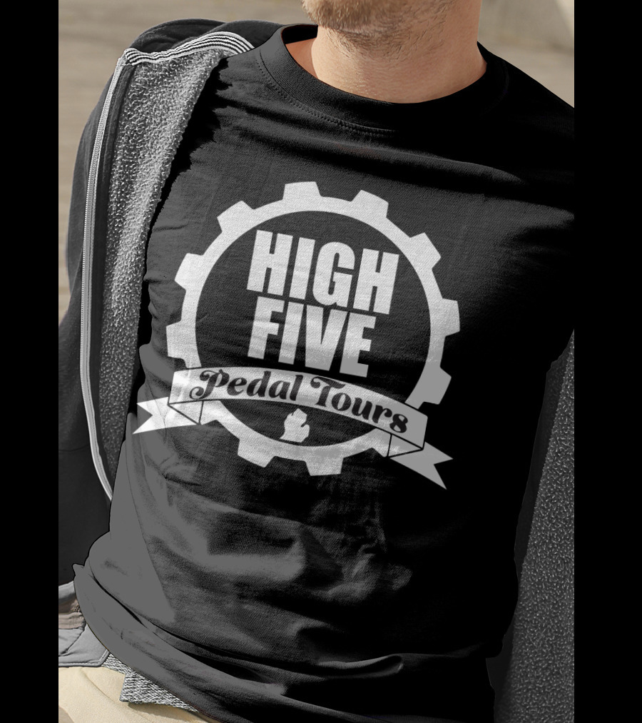 High Five Pedal Tours White T-Shirt