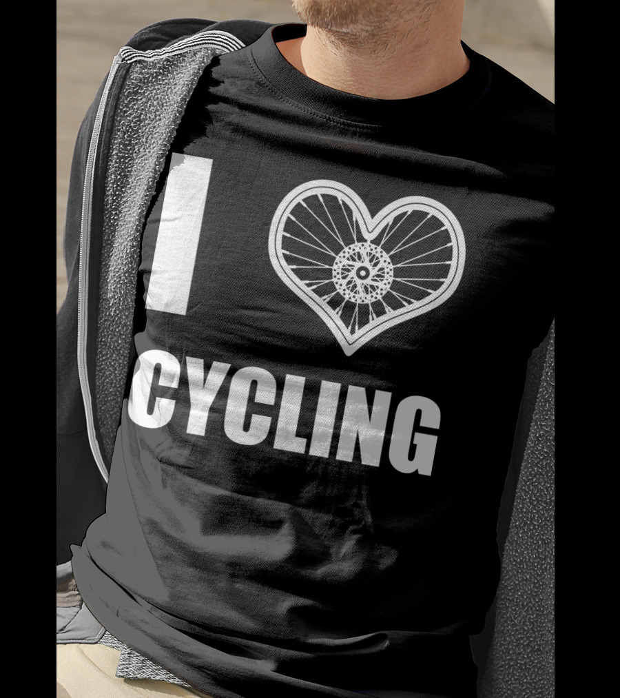 I Love Cycling Bicycle Wheel Heart T-Shirt