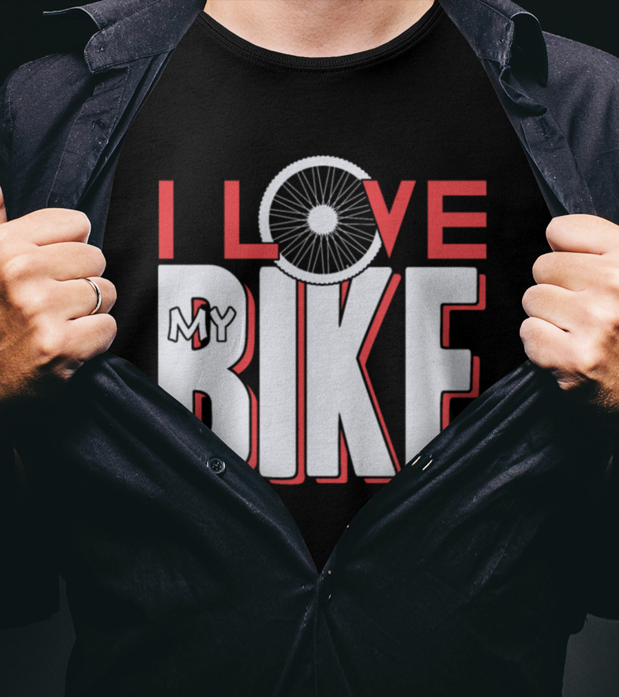 I Love My Bike Bicycle Wheel T-Shirt