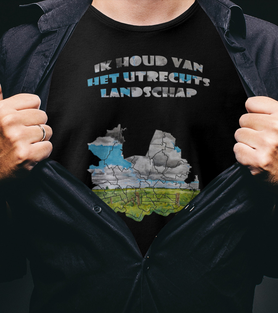 Ik Houd Van Het Utrechts Landschap Aquarel Kaart Kunstwerk T-Shirt
