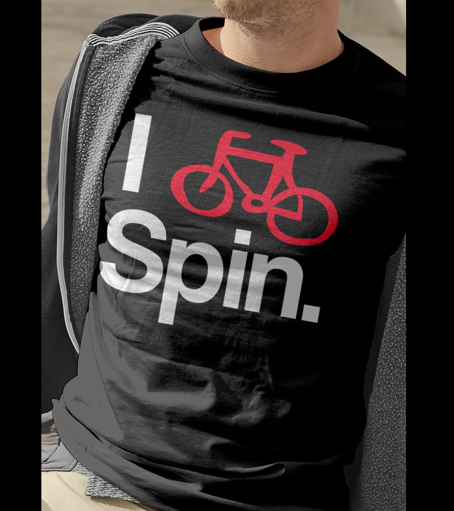 I Spin Bike Cycling Biking Workout With Red Bicycle T-Shirt
