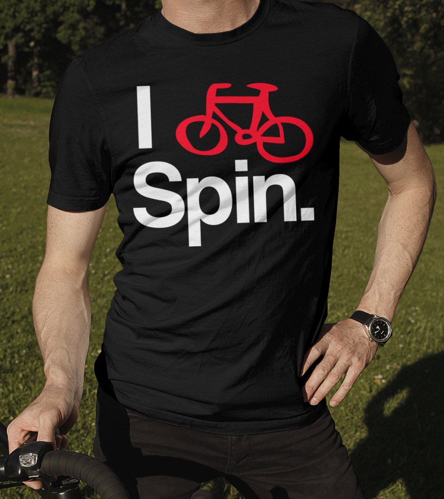 I Spin Bike Cycling Biking Workout With Red Bicycle T-Shirt