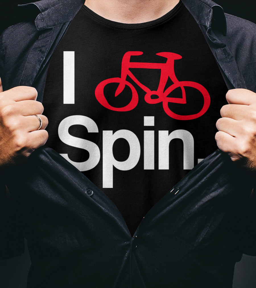 I Spin Bike Cycling Biking Workout With Red Bicycle T-Shirt