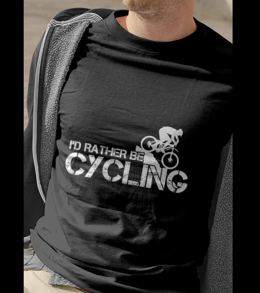 I'd Rather Be Cycling Stairs Downhill MTB Adventure T-Shirt