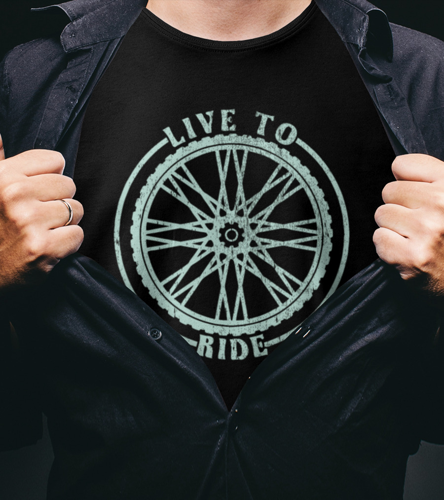 Live To Ride Bicycle Wheel Adventure T-Shirt