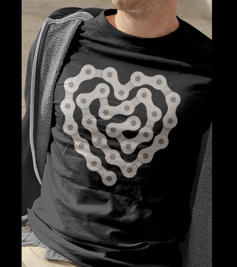 Love Biking Heart Chain T-Shirt
