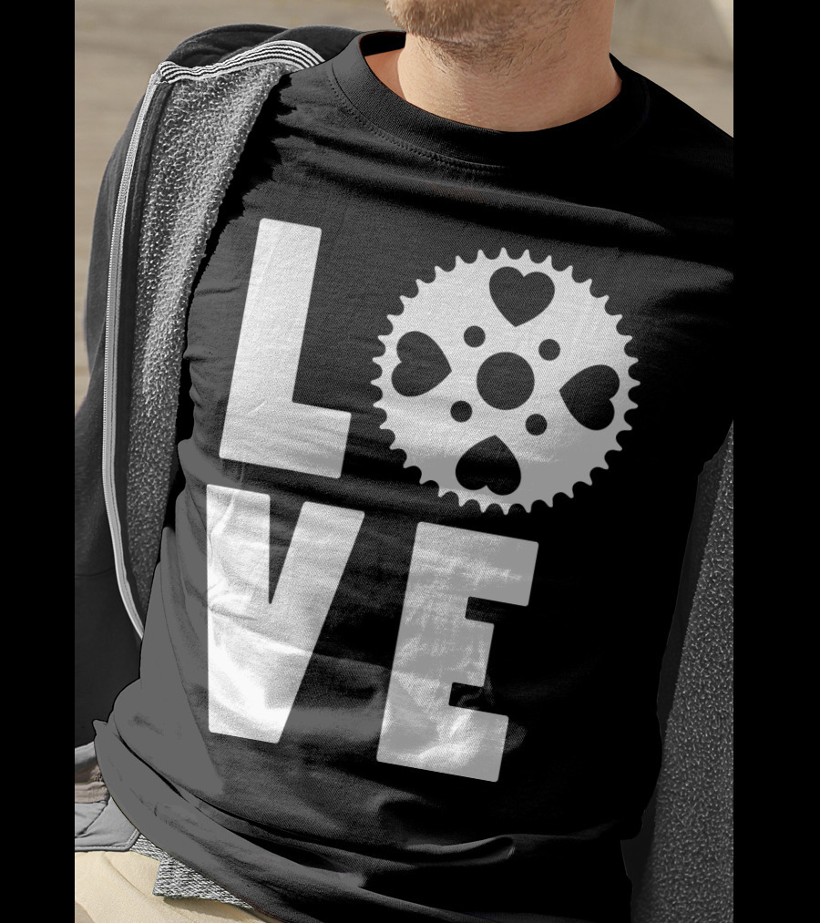 Love Cycling Gear Heart Sprocket T-Shirt