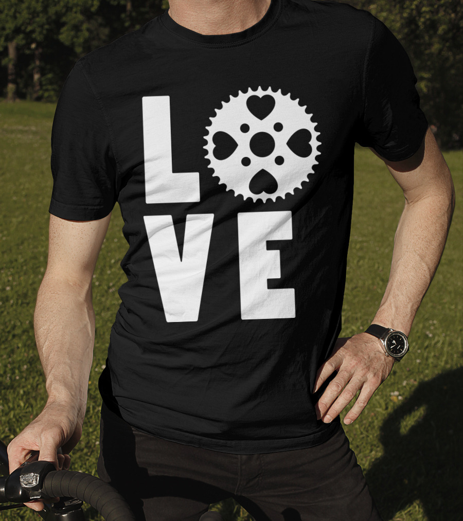 Love Cycling Gear Heart Sprocket T-Shirt