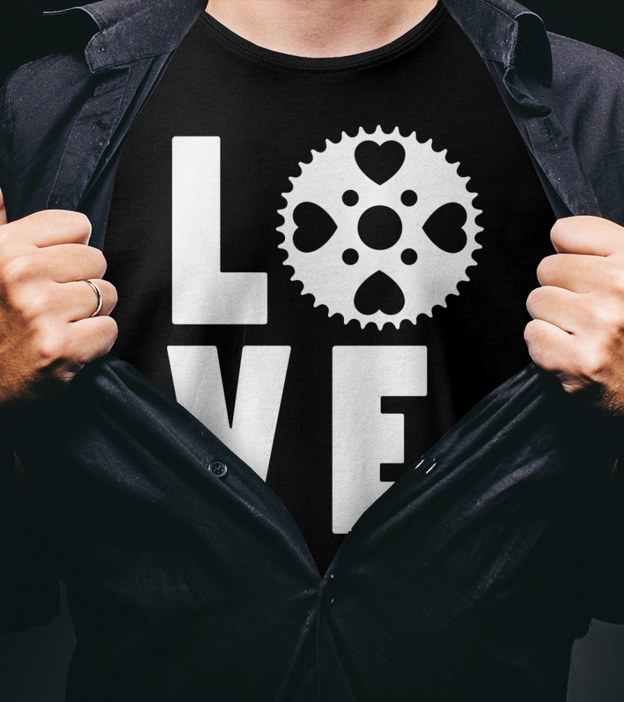 Love Cycling Gear Heart Sprocket T-Shirt