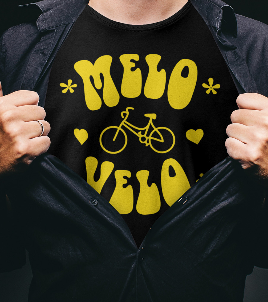 Melo Velo Bicycle Heart Flowers T-Shirt