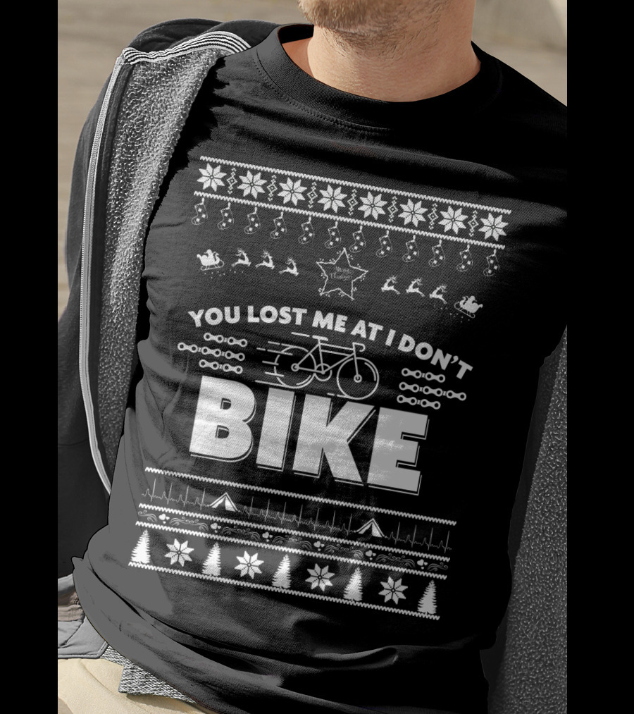 You Lost Me At I Don't Bike Merry Christmas T-Shirt