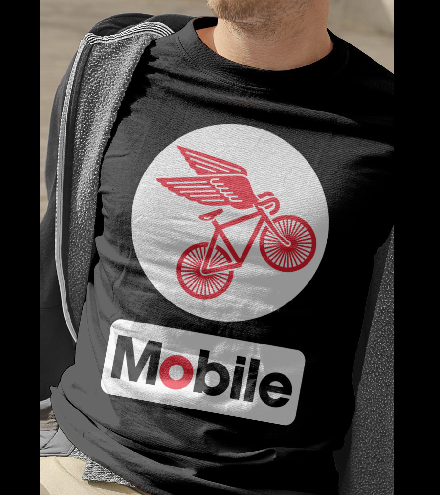 Mobile Pegasus Bicycle Wings T-Shirt