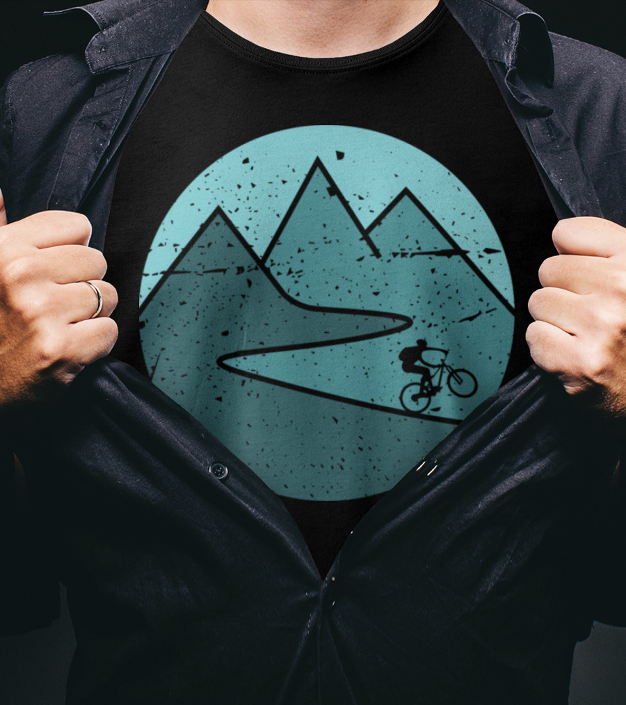 Mountain Bike Biker Cycling Adventure In Scenic Outdoor Mountains T-Shirt