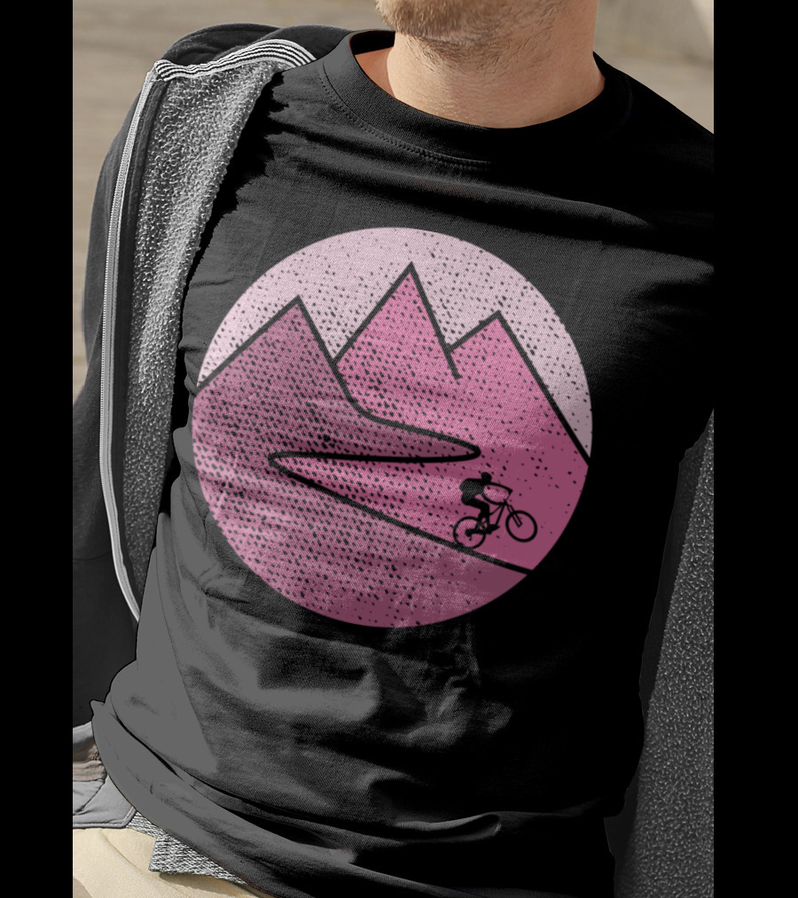 Mountain Bike Cycling Scenic Adventure In Pink Mountains T-Shirt