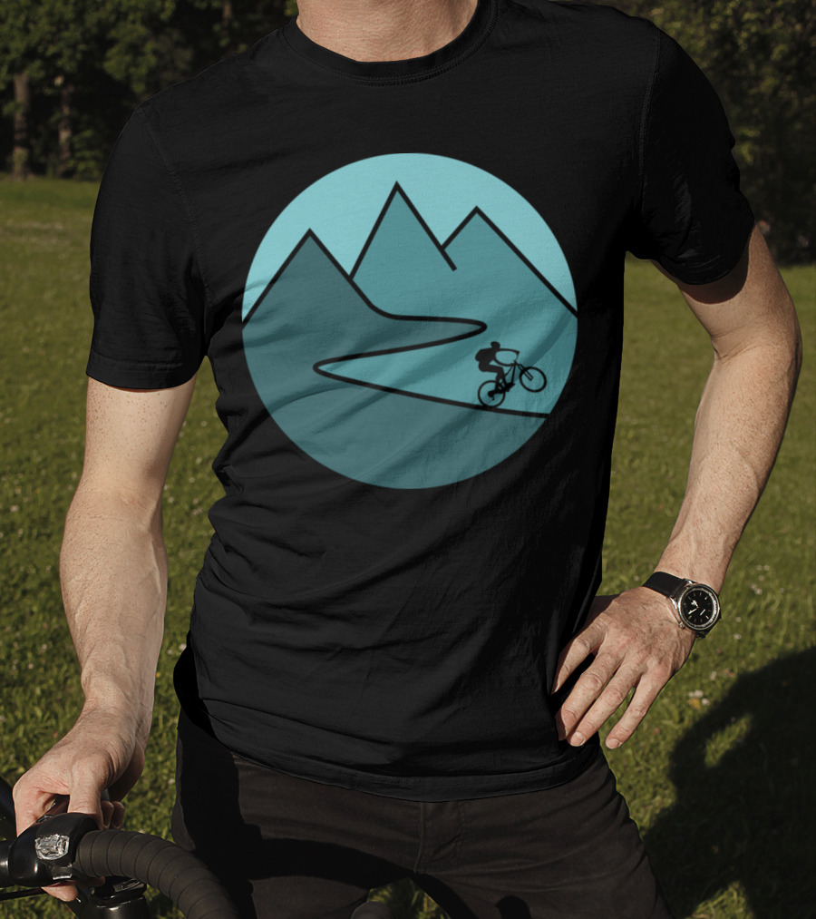 Mountain Bike Adventure Through Majestic Mountains T-Shirt