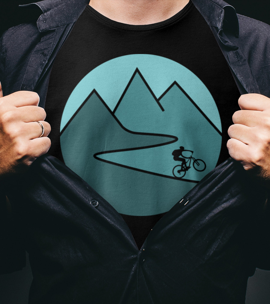 Mountain Bike Adventure Through Majestic Mountains T-Shirt