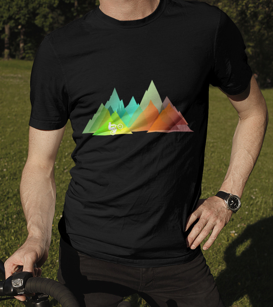 MTB Colors Mountain Biking Multicolor Peaks T-Shirt
