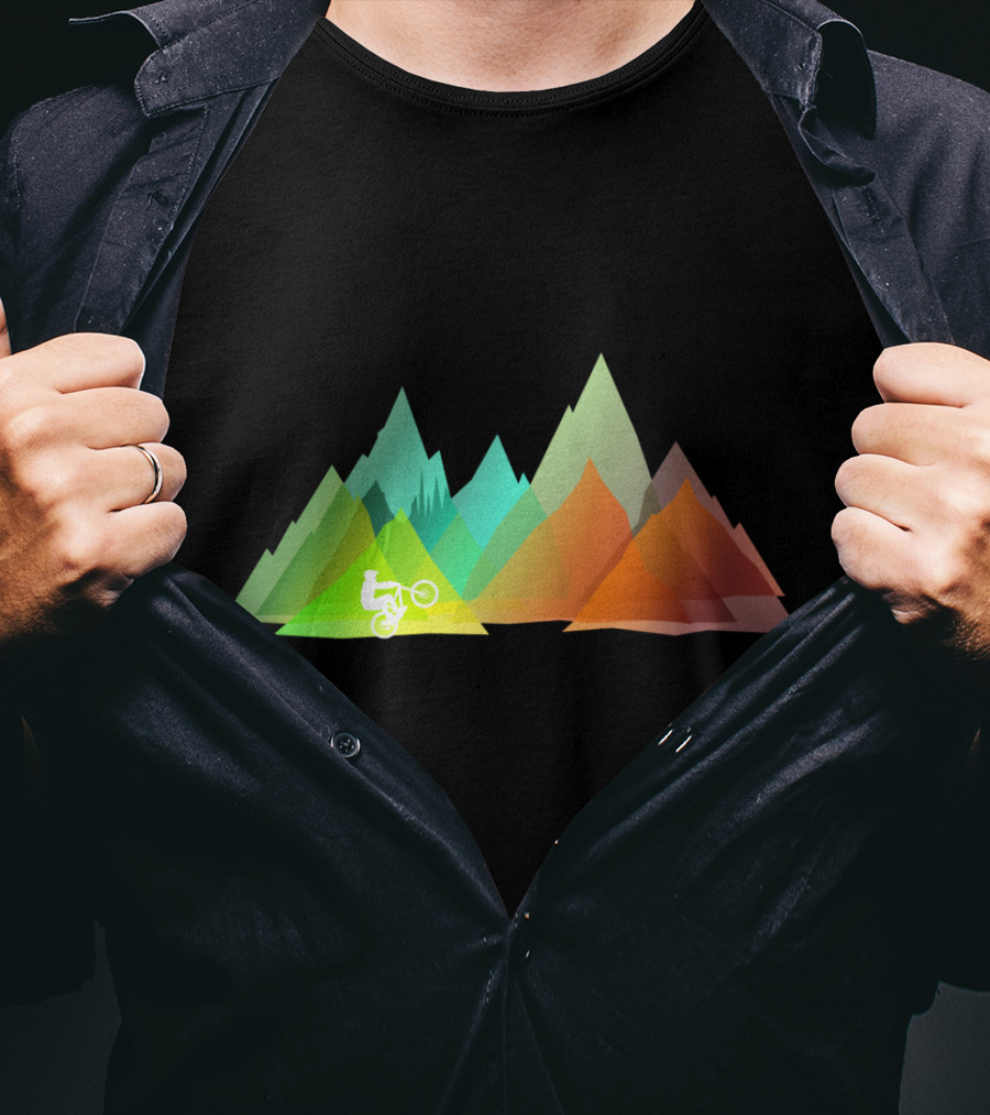 MTB Colors Mountain Biking Multicolor Peaks T-Shirt