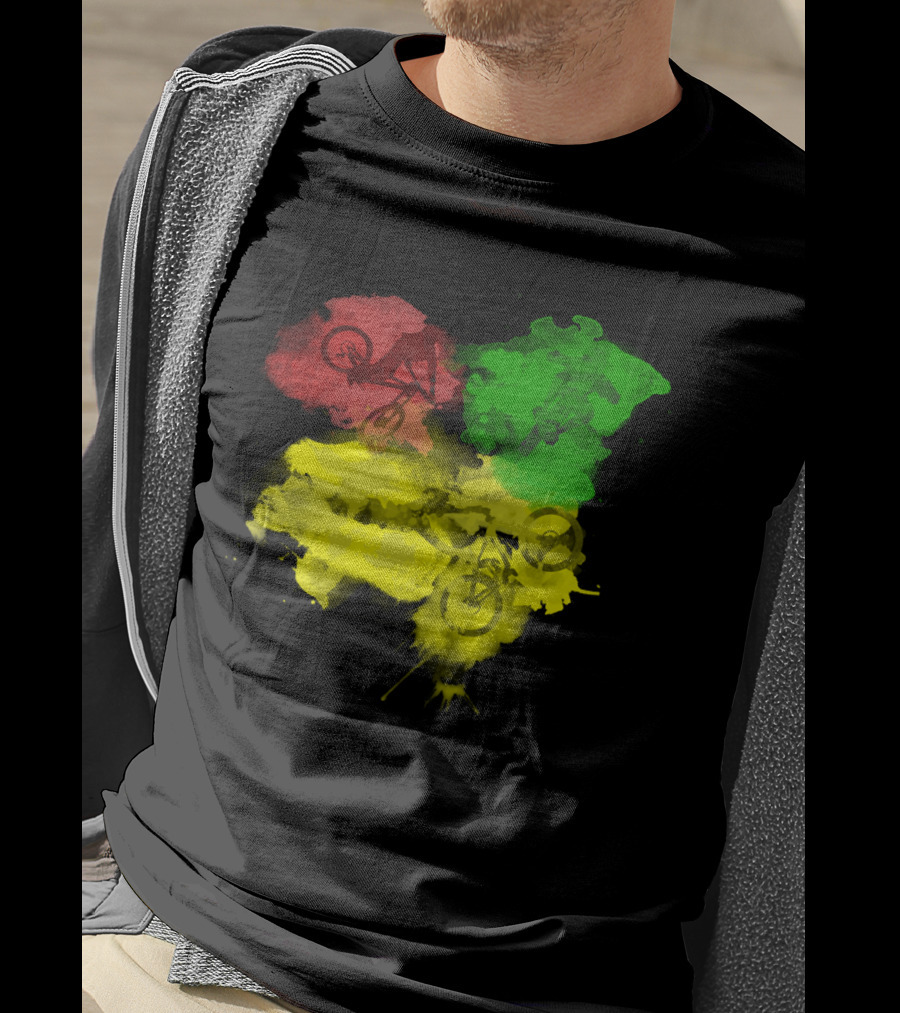 MTB Rasta Red Green Yellow Mountain Biking T-Shirt