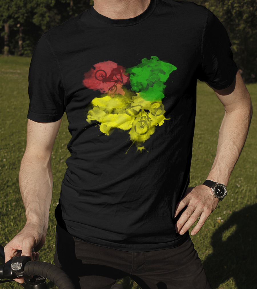 MTB Rasta Red Green Yellow Mountain Biking T-Shirt