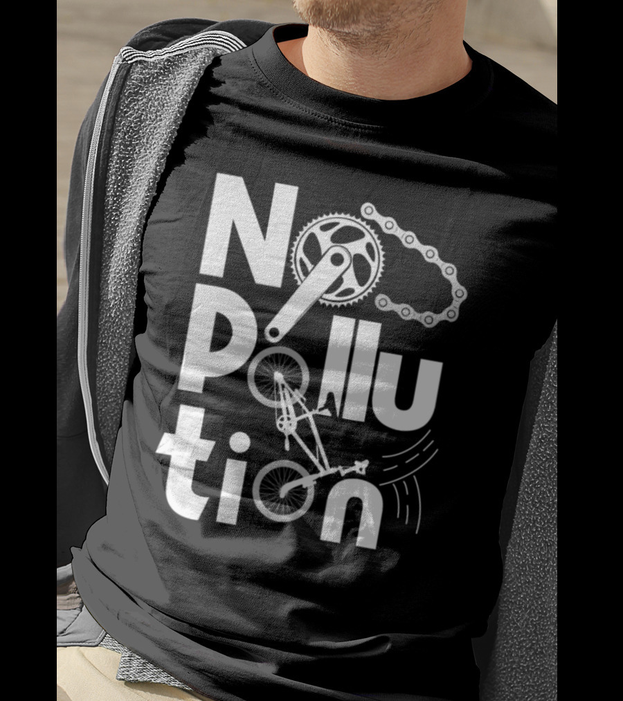 No Pollution Bicycle Gear Chain Eco-Friendly T-Shirt